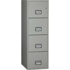 Phoenix Safe Vertical 25" 4-Drawer Letter Fire and Water Resistant File Cabinet, Lt Gray - LTR4W25LG