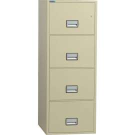 Phoenix Safe Vertical 25" 4-Drawer Letter Fire and Water Resistant File Cabinet, Putty - LTR4W25P