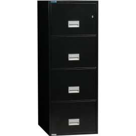 Phoenix Safe Vertical 31" 4-Drawer Letter Fire and Water Resistant File Cabinet, Black - LTR4W31B