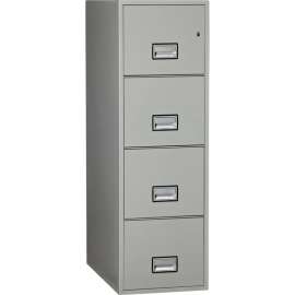 Phoenix Safe Vertical 31" 4-Drawer Letter Fire and Water Resistant File Cabinet, Lt Gray - LTR4W31LG