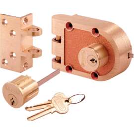 Primeline Products SE 19316 Bronze Deadlock, 688A, Double Cylinder, Angle Strk, Brs Box