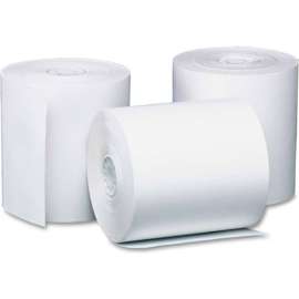 PM Company Preprinted Single-Ply Thermal Cash Register/POS Roll 05217, 3-1/8"x230', Wht, 8/Pk