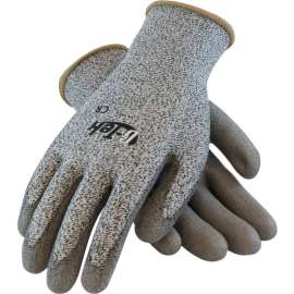 PIP G-Tek CR Polyurethane Salt & Pepper Grip Gloves with HPPE Liner, Gray, S, 1 DZ