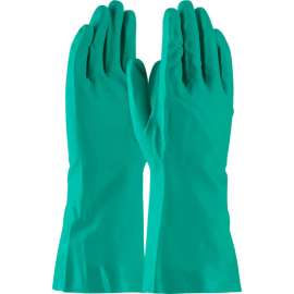 PIP Flock Lined Unsupported Nitrile Gloves, 15 Mil, Green, XL