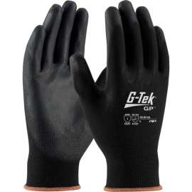 PIP 33-B125/S G-Tek GP General Duty Nylon Glove, PU Coated, Black, S, 12 Pair