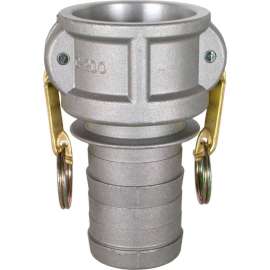 1-1/2" Aluminum Camlock Fitting - Male Barb x Female Coupler Thread