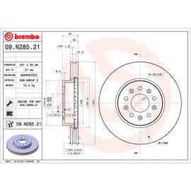 Brembo 09.N285.21 - Premium UV Coated Front Brake Rotor