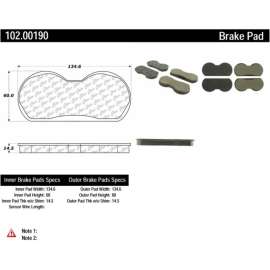 C-Tek Semi-Metallic Brake Pads with Shims, C-Tek 102.00190