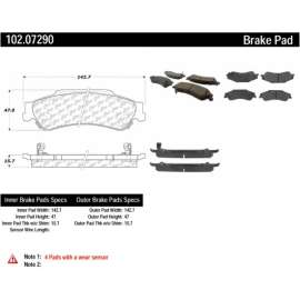 C-Tek Semi-Metallic Brake Pads with Shims, C-Tek 102.07290