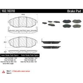 C-Tek Semi-Metallic Brake Pads with Shims, C-Tek 102.10310