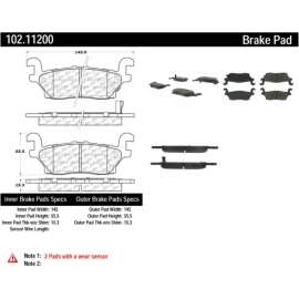 C-Tek Semi-Metallic Brake Pads with Shims, C-Tek 102.11200