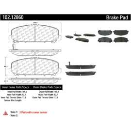 C-Tek Semi-Metallic Brake Pads with Shims, C-Tek 102.12860