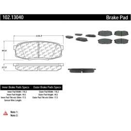 C-Tek Semi-Metallic Brake Pads with Shims, C-Tek 102.13040
