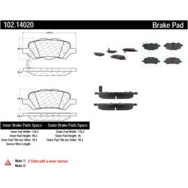 C-Tek Semi-Metallic Brake Pads with Shims, C-Tek 102.14020