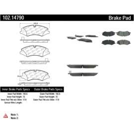 C-Tek Semi-Metallic Brake Pads with Shims, C-Tek 102.14790