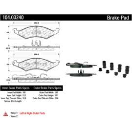 Centric 104.03240 - Posi Quiet Semi-Metallic Brake Pads with Hardware