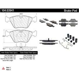 Centric 104.03941 - Posi Quiet Semi-Metallic Brake Pads with Hardware