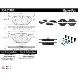 Centric 104.03960 - Posi Quiet Semi-Metallic Brake Pads with Hardware