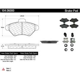 Centric 104.06000 - Posi Quiet Semi-Metallic Brake Pads with Hardware