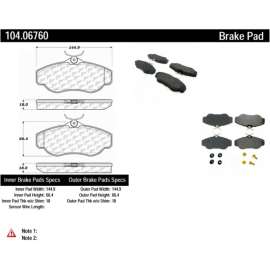 Centric 104.06760 - Posi Quiet Semi-Metallic Brake Pads with Hardware