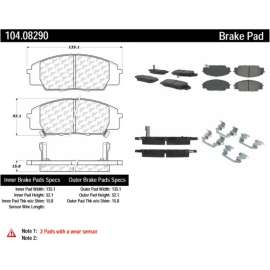 Centric 104.08290 - Posi Quiet Semi-Metallic Brake Pads with Hardware