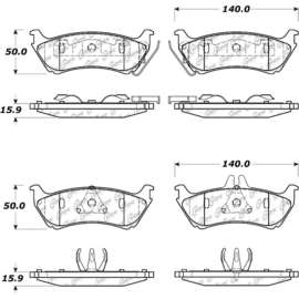 Centric 104.08750 - Posi Quiet Semi-Metallic Brake Pads with Hardware