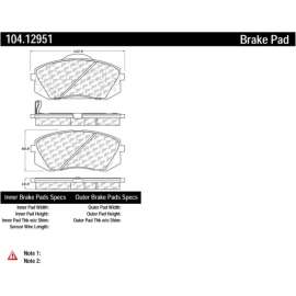 Centric 104.12951 - Posi Quiet Semi-Metallic Brake Pads with Hardware