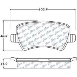 Centric 104.13070 - Posi Quiet Semi-Metallic Brake Pads with Hardware