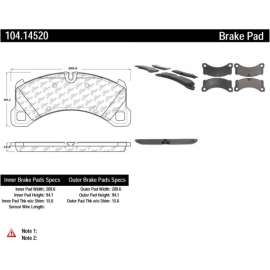 Centric 104.14520 - Posi Quiet Semi-Metallic Brake Pads with Hardware