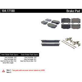 Centric 104.17180 - Posi Quiet Semi-Metallic Brake Pads with Hardware