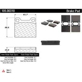 Centric 105.00310 - Posi Quiet Ceramic Brake Pads with Shims