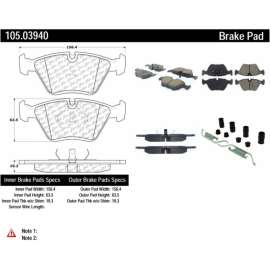 Centric 105.03940 - Posi Quiet Ceramic Brake Pads with Shims & Hardware