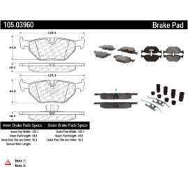 Centric 105.03960 - Posi Quiet Ceramic Brake Pads with Shims & Hardware