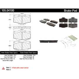 Centric 105.04100 - Posi Quiet Ceramic Brake Pads with Shims & Hardware