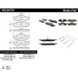 Centric 105.04770 - Posi Quiet Ceramic Brake Pads with Shims & Hardware