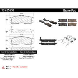 Centric 105.05530 - Posi Quiet Ceramic Brake Pads with Shims & Hardware