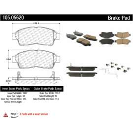 Centric 105.05620 - Posi Quiet Ceramic Brake Pads with Shims & Hardware