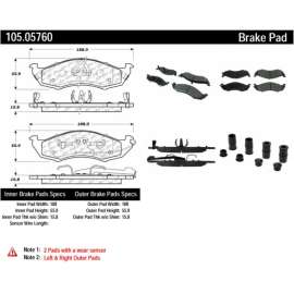 Centric 105.05760 - Posi Quiet Ceramic Brake Pads with Shims & Hardware