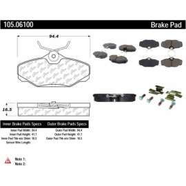 Centric 105.06100 - Posi Quiet Ceramic Brake Pads with Shims & Hardware