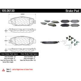 Centric 105.06130 - Posi Quiet Ceramic Brake Pads with Shims & Hardware