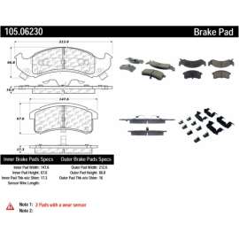 Centric 105.06230 - Posi Quiet Ceramic Brake Pads with Shims & Hardware