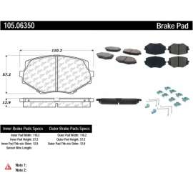 Centric 105.06350 - Posi Quiet Ceramic Brake Pads with Shims & Hardware