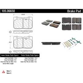 Centric 105.06650 - Posi Quiet Ceramic Brake Pads with Shims & Hardware