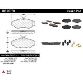Centric 105.06760 - Posi Quiet Ceramic Brake Pads with Shims & Hardware