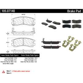 Centric 105.07140 - Posi Quiet Ceramic Brake Pads with Shims & Hardware
