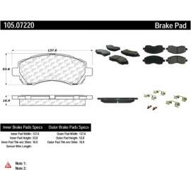 Centric 105.07220 - Posi Quiet Ceramic Brake Pads with Shims & Hardware