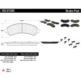 Centric 105.07260 - Posi Quiet Ceramic Brake Pads with Shims & Hardware