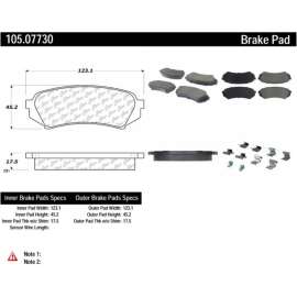 Centric 105.07730 - Posi Quiet Ceramic Brake Pads with Shims & Hardware