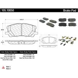 Centric 105.10050 - Posi Quiet Ceramic Brake Pads with Shims & Hardware