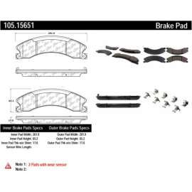 Centric 105.15651 - Posi Quiet Ceramic Brake Pads with Shims & Hardware